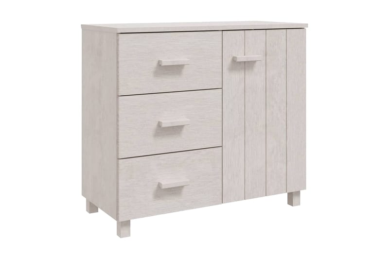 Skänk vit 90x40x80 cm massiv furu - Vit - Skänkar & sideboards