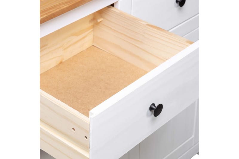 Skänk vit 93x40x80 cm massiv furu panama - Vit - Förvaring - Förvaringsmöbler - Skänkar & sideboards