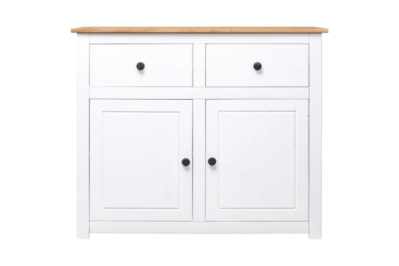 Skänk vit 93x40x80 cm massiv furu panama - Vit - Förvaring - Förvaringsmöbler - Skänkar & sideboards