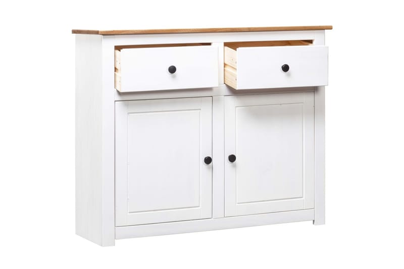 Skänk vit 93x40x80 cm massiv furu panama - Vit - Förvaring - Förvaringsmöbler - Skänkar & sideboards