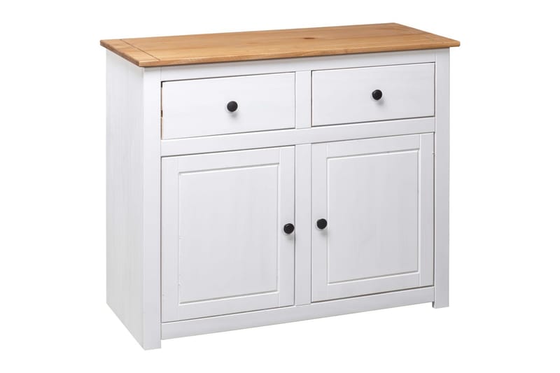Skänk vit 93x40x80 cm massiv furu panama - Vit - Förvaring - Förvaringsmöbler - Skänkar & sideboards