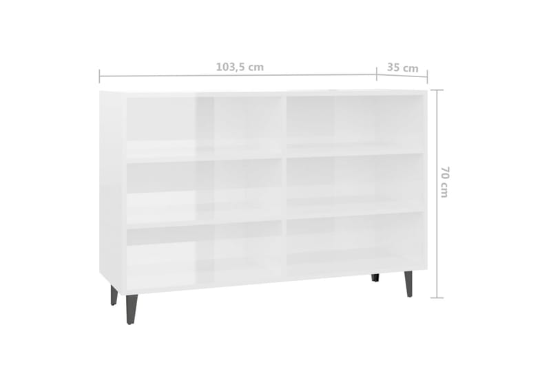 Skänk vit högglans 103,5x35x70 cm spånskiva - Vit högglans - Förvaring - Förvaringsmöbler - Skänkar & sideboards