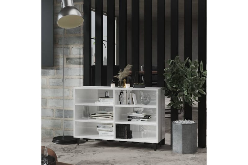 Skänk vit högglans 103,5x35x70 cm spånskiva - Vit högglans - Förvaring - Förvaringsmöbler - Skänkar & sideboards