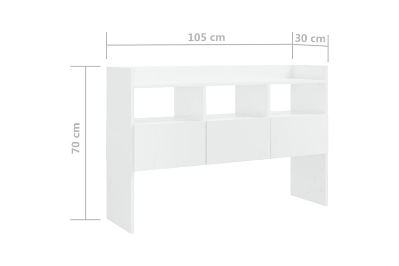 Skänk vit högglans 105x30x70 cm spånskiva - Vit högglans - Skänkar & sideboards