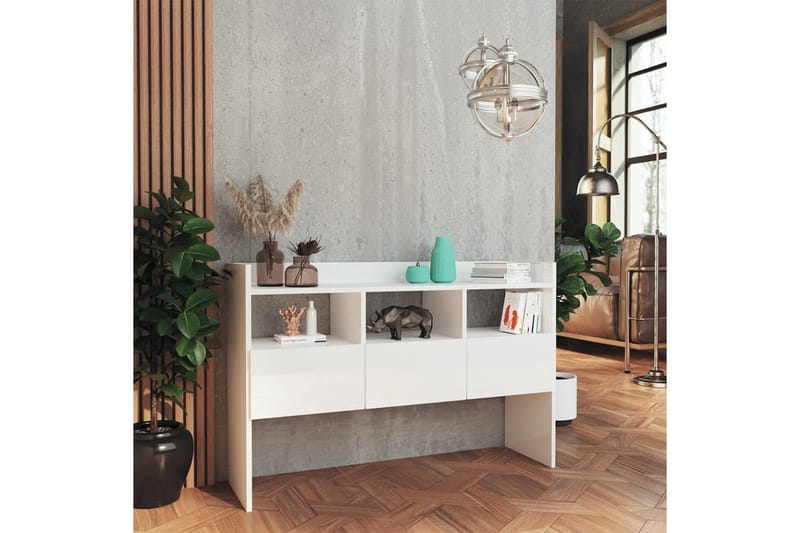 Skänk vit högglans 105x30x70 cm spånskiva - Vit högglans - Skänkar & sideboards