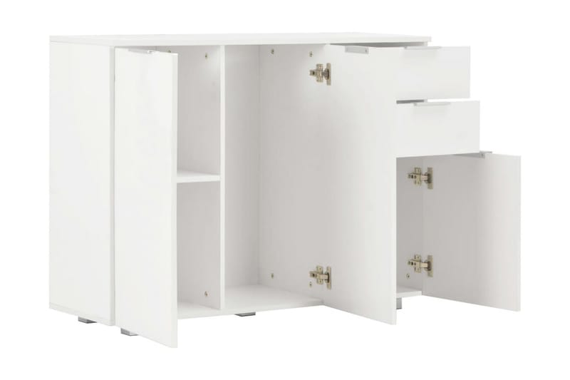 Skänk vit högglans 107x35x76 cm - Vit - Skänkar & sideboards