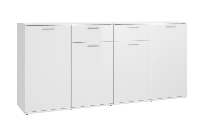 Skänk vit högglans 160x36x75 cm spånskiva - Vit - Skänkar & sideboards