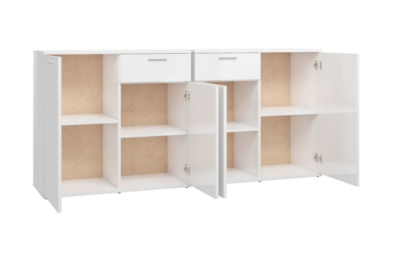 Skänk vit högglans 160x36x75 cm spånskiva - Vit - Förvaring - Förvaringsmöbler - Skänkar & sideboards