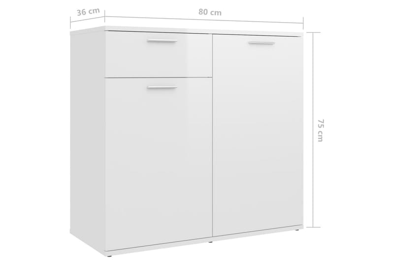 Skänk vit högglans 160x36x75 cm spånskiva - Vit - Förvaring - Förvaringsmöbler - Skänkar & sideboards