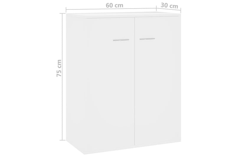 Skänk vit högglans 60x30x75 cm spånskiva - Vit - Skänkar & sideboards