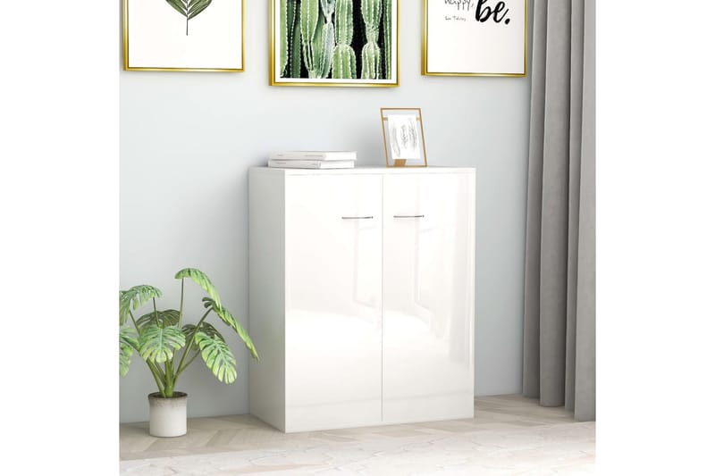 Skänk vit högglans 60x30x75 cm spånskiva - Vit - Förvaring - Förvaringsmöbler - Skänkar & sideboards