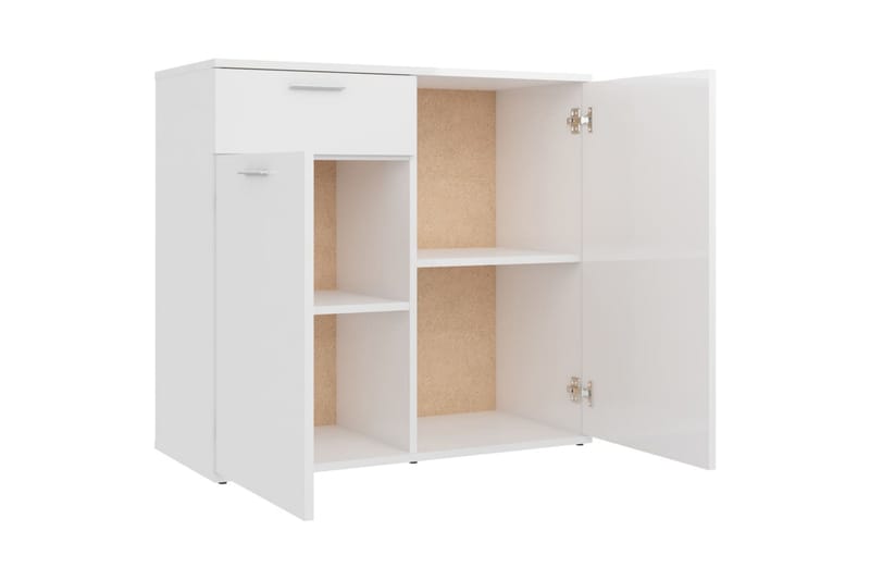 Skänk vit högglans 80x36x75 cm spånskiva - Vit - Förvaring - Förvaringsmöbler - Skänkar & sideboards
