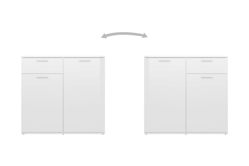 Skänk vit högglans 80x36x75 cm spånskiva - Vit - Förvaring - Förvaringsmöbler - Skänkar & sideboards