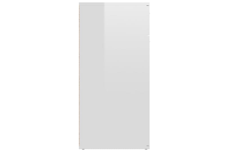 Skänk vit högglans 80x36x75 cm spånskiva - Vit - Skänkar & sideboards
