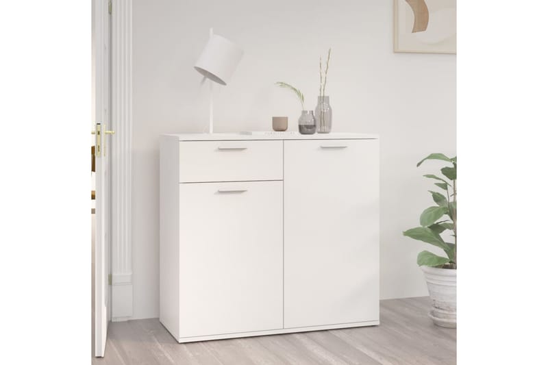 Skänk vit högglans 80x36x75 cm spånskiva - Vit - Förvaring - Förvaringsmöbler - Skänkar & sideboards