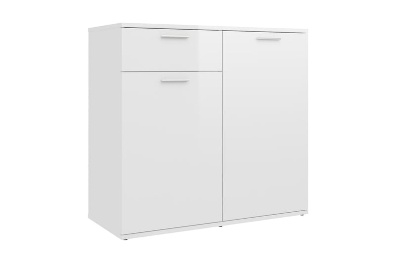 Skänk vit högglans 80x36x75 cm spånskiva - Vit - Skänkar & sideboards