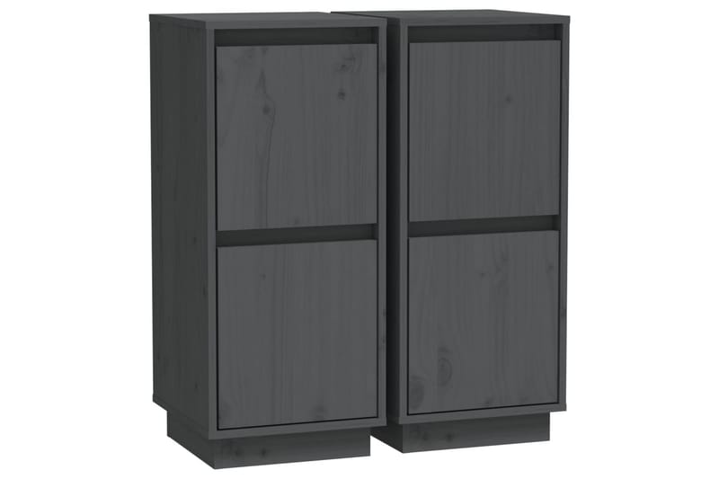 Skänkar 2 st grå 31,5x34x75 cm massiv furu - Grå - Förvaring - Förvaringsmöbler - Skänkar & sideboards