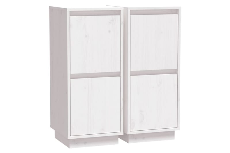 Skänkar 2 st vit 31,5x34x75 cm massiv furu - Vit - Skänkar & sideboards