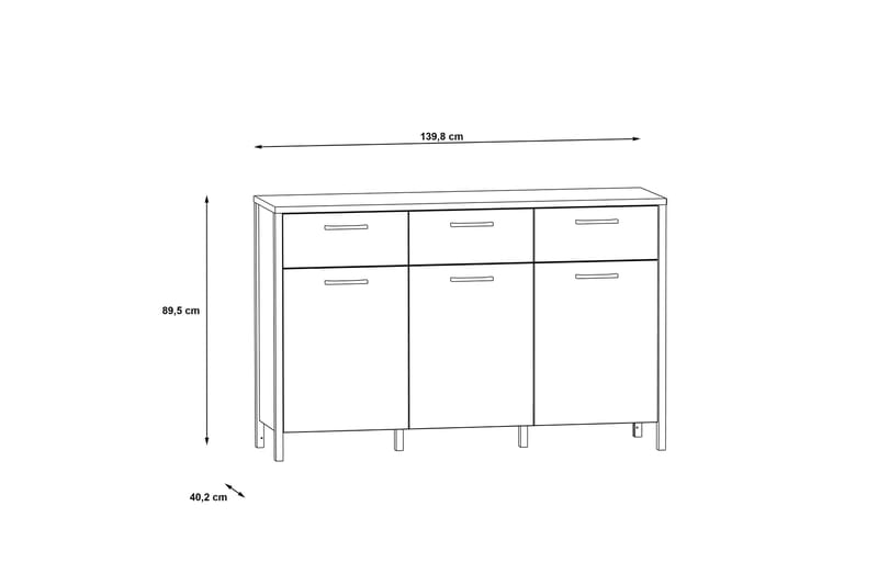 SLOBOZIA Byrå 31x75 cm Brun/Svart - Skänkar & sideboards