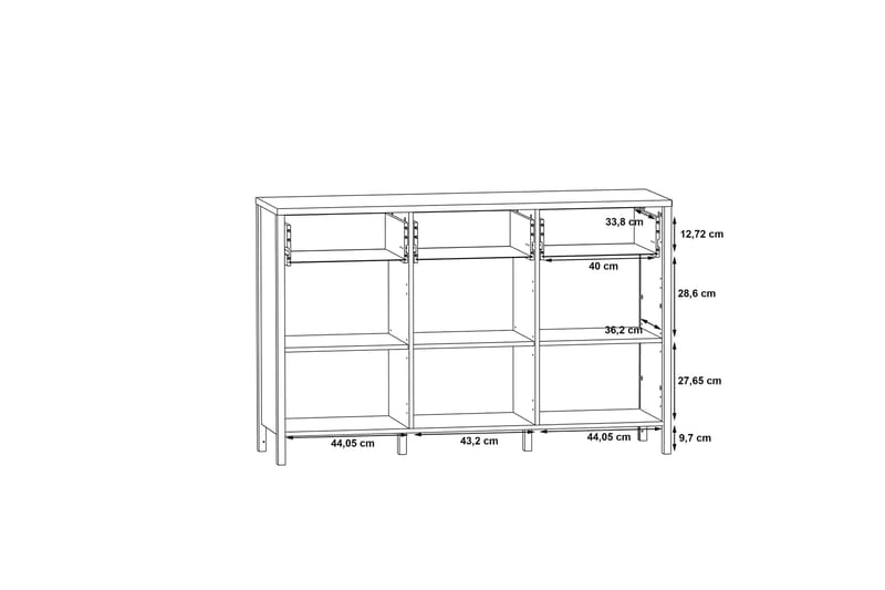 SLOBOZIA Byrå 31x75 cm Brun/Svart - Skänkar & sideboards