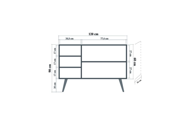 STENBYN Skänk 120 cm Brun - Förvaring - Förvaringsmöbler - Skänkar & sideboards
