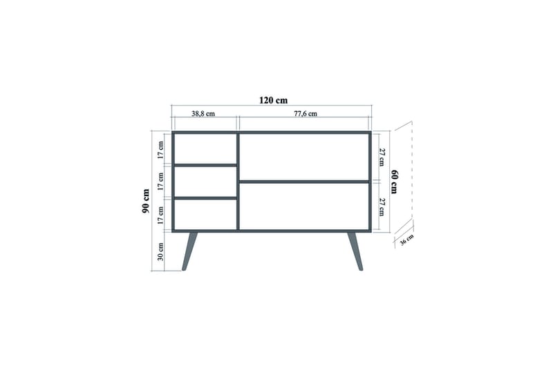 STENBYN Skänk 120 cm Brun - Förvaring - Förvaringsmöbler - Skänkar & sideboards