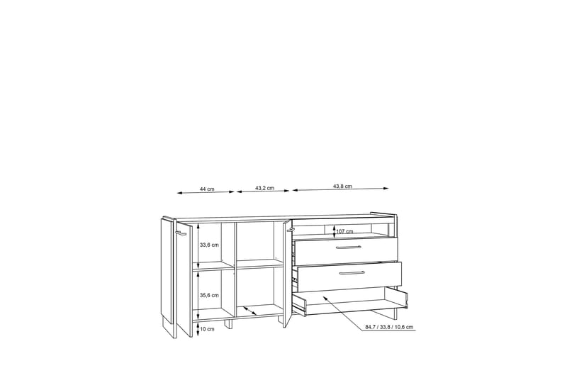 STESTI Soffbord 117 cm Brun/Svart - Skänkar & sideboards