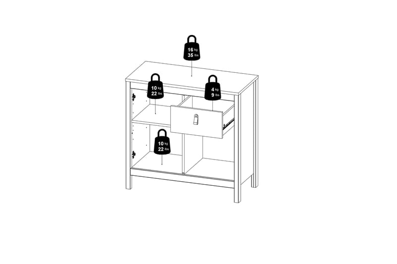 STOLFERS Sideboard 38x82 cm Svart/Natur - Förvaring - Förvaringsmöbler - Skänkar & sideboards