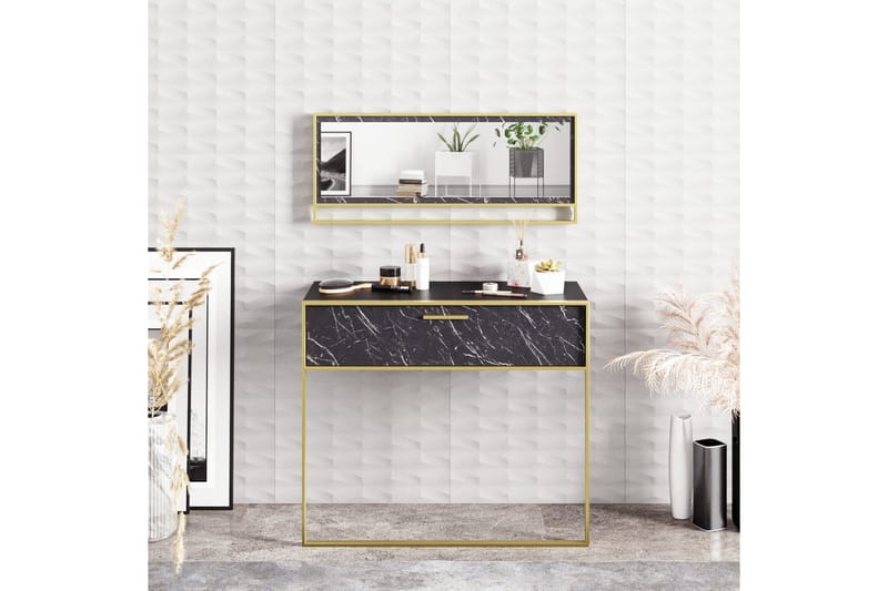 Susia Sideboard 90 cm i Trä med Metallram - Guld|Svart - Förvaring - Förvaringsmöbler - Skänkar & sideboards