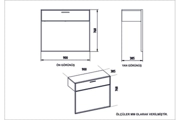 Susia Sideboard 90 cm i Trä med Metallram - Guld|Svart - Förvaring - Förvaringsmöbler - Skänkar & sideboards