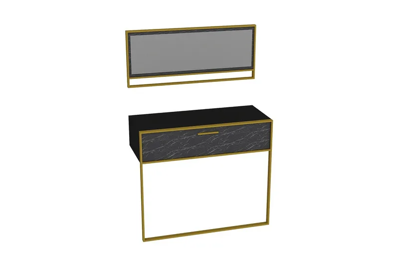 Susia Sideboard 90 cm i Trä med Metallram - Guld|Svart - Förvaring - Förvaringsmöbler - Skänkar & sideboards