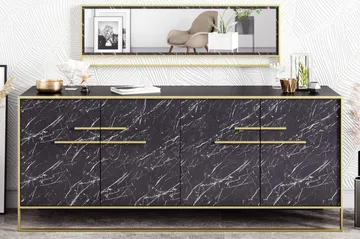 Susia Sidobord 180 cm - Guld|Svart - Förvaring - Förvaringsmöbler - Skänkar & sideboards