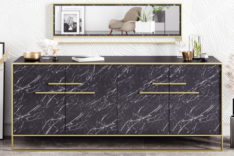 Susia Sidobord 180 cm - Guld|Svart - Förvaring - Förvaringsmöbler - Skänkar & sideboards