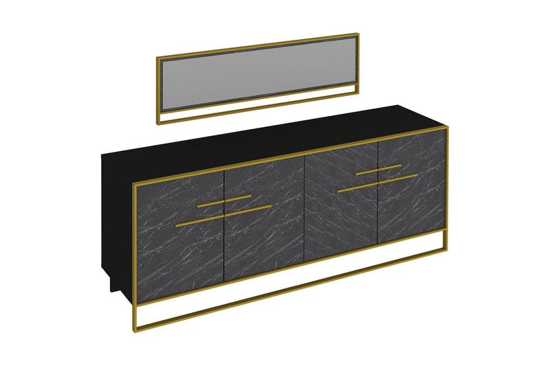 Susia Sidobord 180 cm - Guld|Svart - Förvaring - Förvaringsmöbler - Skänkar & sideboards
