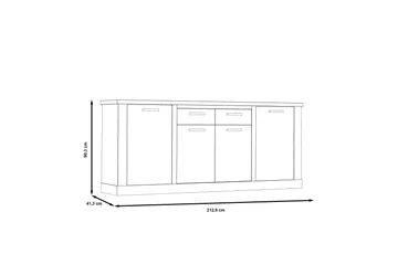 Talebi Skänk 41x213 cm - Brun/Vit - Förvaring - Förvaringsmöbler - Skänkar & sideboards