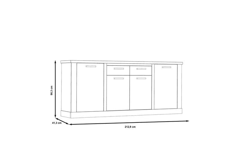 Talebi Skänk 41x213 cm - Brun/Vit - Förvaring - Förvaringsmöbler - Skänkar & sideboards