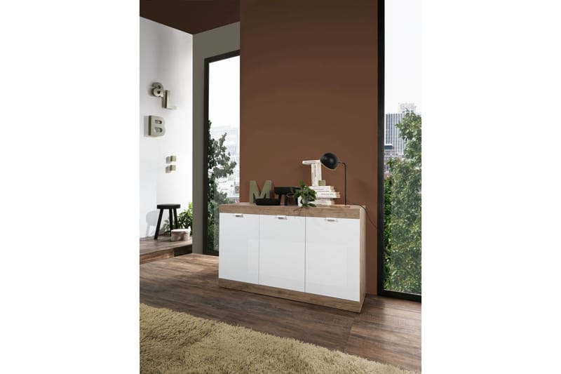 THENIKE Sideboard 135 cm Vit/Brun - Förvaring - Förvaringsmöbler - Skänkar & sideboards