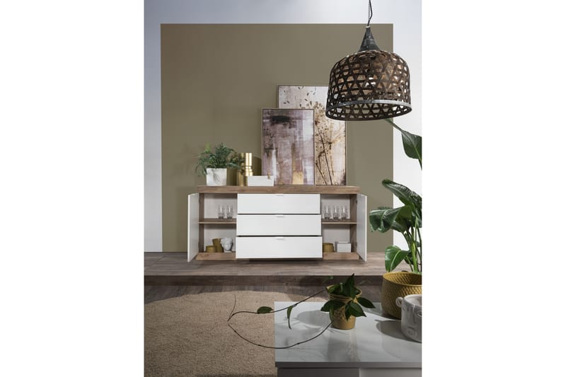 THENIKE Sideboard 180 cm Vit/Brun - Förvaring - Förvaringsmöbler - Skänkar & sideboards