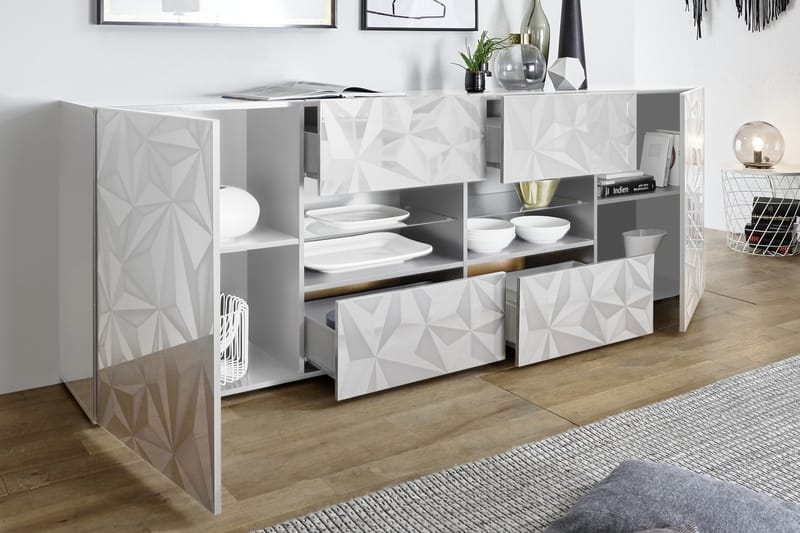 TIARE Skänk 241 med 4 Öppna Hyllor Vit - Förvaring - Förvaringsmöbler - Skänkar & sideboards