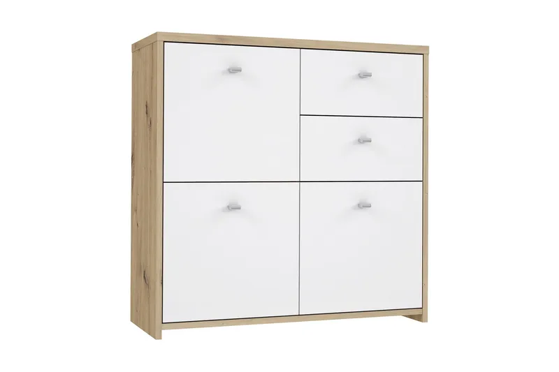 Toledor Sideboard 2 Lådor 74x77 cm, Brun/Vit