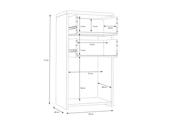 Toledor Sideboard 74x40 cm - Brun/Vit - Förvaring - Förvaringsmöbler - Skänkar & sideboards
