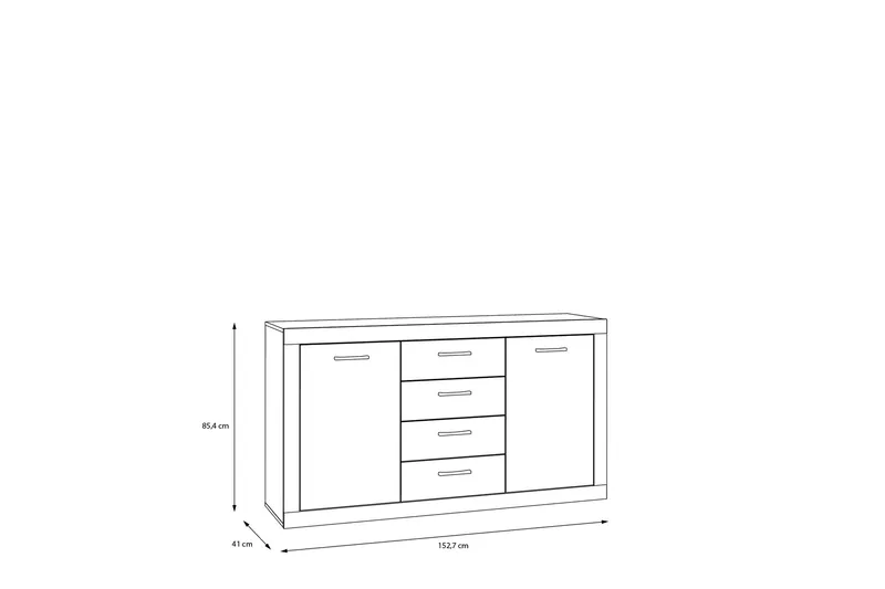 Tolovgrad Sideboard 41x153 cm - Grå/Vit - Förvaring - Förvaringsmöbler - Skänkar & sideboards