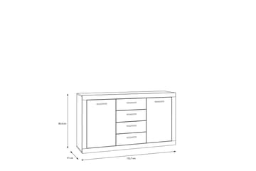 Tolovgrad Sideboard 41x153 cm - Grå/Vit - Förvaring - Förvaringsmöbler - Skänkar & sideboards
