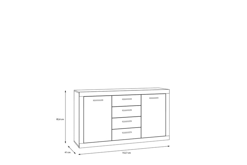 Tolovgrad Sideboard 41x153 cm - Grå/Vit - Förvaring - Förvaringsmöbler - Skänkar & sideboards