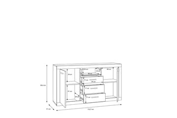 Tolovgrad Sideboard 41x153 cm - Grå/Vit - Förvaring - Förvaringsmöbler - Skänkar & sideboards