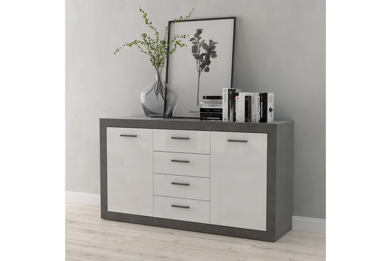 Tolovgrad Sideboard 41x153 cm - Grå/Vit - Förvaring - Förvaringsmöbler - Skänkar & sideboards