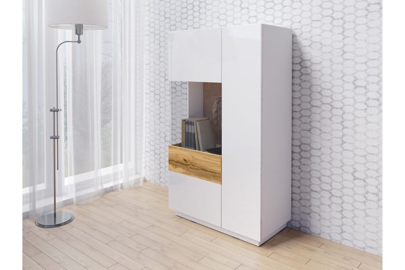 Tomeka Sideboard 80 cm i Trä med Ekutseende - Vit|Beige - Förvaring - Förvaringsmöbler - Skänkar & sideboards