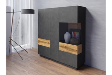Tomeka Sideboard i Trä med Glasdörr - Svartgrå - Förvaring - Förvaringsmöbler - Skänkar & sideboards