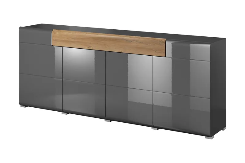 Toreno Sideboard 39x208 cm, Antracit/Natur