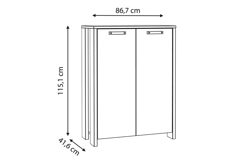 TORRAFERRE Sideboard 74x153 cm Brun/Grå - Förvaring - Förvaringsmöbler - Skänkar & sideboards